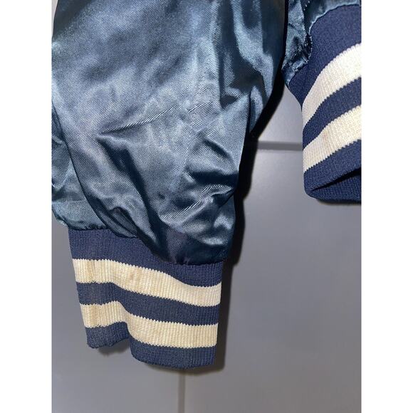 VTG 80s New York Yankees Starter Diamond Collection S Satin Bomber Jacket Flaws - Picture 7 of 10